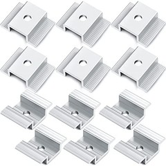 Solar Panel Mid Clamps 1.06 Inch Aluminum Mounting 12 Pack