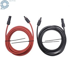 1 Pair 20 Feet Solar Panel Extension Cable Wire Connector Black + Red 10AWG