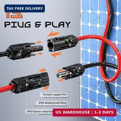 10AWG 10FT Solar to XT60i Cable, Gibbab 3 10 25FT Solar Panel Connector to XT60i