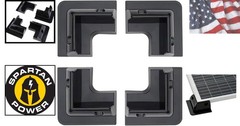 ABS Drill Free Solar Panel Mount 4 Piece Black Great for RV’s, Vans, Trailers…