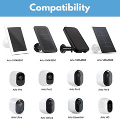 2-In-1 Weatherproof Gutter Mount for Arlo Solar Panel and Arlo Pro/Arlo Pro 2/Ar
