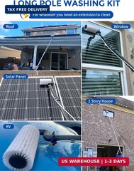 Solar Panel Cleaning Brush, Electric Solar Panel Cleaning Kit | With Soap Dispen