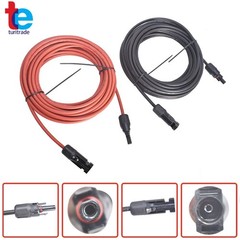 1Pair Black + Red 30ft 12AWG Solar Panel Extension Cable Wire Connector