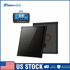 50W N-Type Mono Solar Panel Kit Off-Grid Home RV Battery Roof Boat Camping US