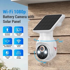 1080P Security Camera Wireless with Solar Panel, Smart AI Human Detection, 2-Way