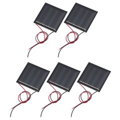 5 Pcs 2V 0.32W 160mA Mini Solar Panels with 2 Cable 50mm x 50mm
