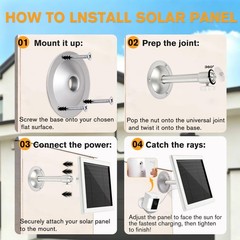 5W Solar Charger for Ring Stick Up Cam & Spotlight Cam – Waterproof, 16.4ft Cabl