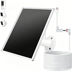 Solar Panel Ring Camera 6W Solar Charger W/ USB-C & Barrel Plug Ring Stick Up