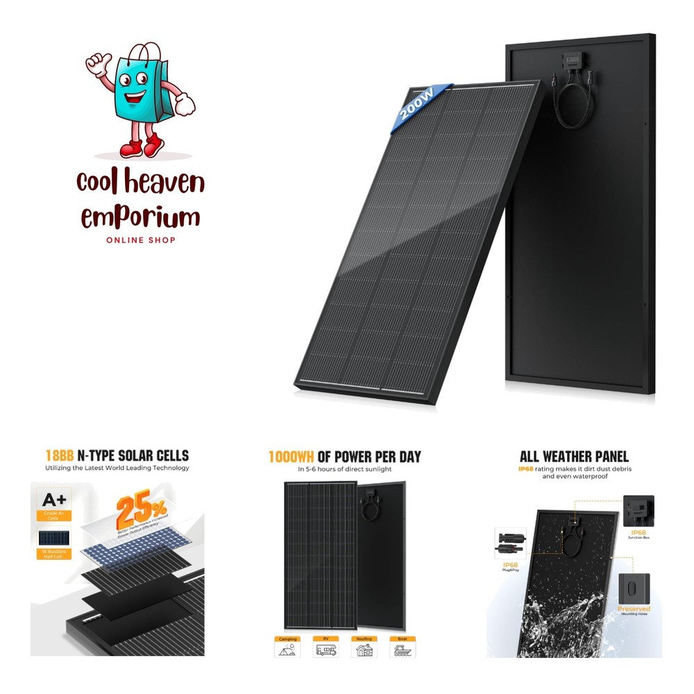 Durable 200W Solar Panel with 25% Conversion Efficiency for Off-Grid Living