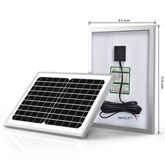 SUNER POWER 10 Watt Solar Panel Powered Charger Kit + Tubular Mount Bracket f…