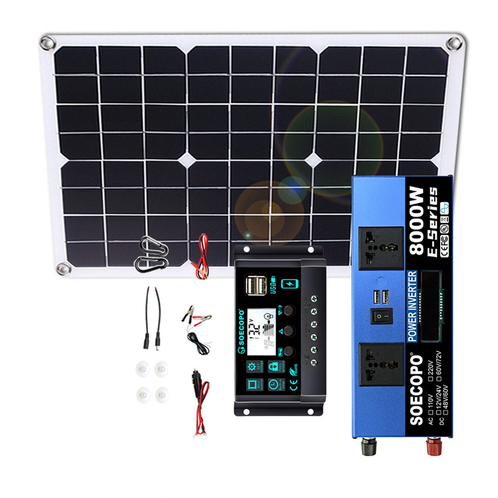 8000w 110v Solar Full Kit Inverter 300W Solar Panel Home 100A Controller
