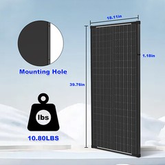 12V 100W Monocrystalline Solar Panel 12BB Charging RV Camping Home Off-Grid Boat