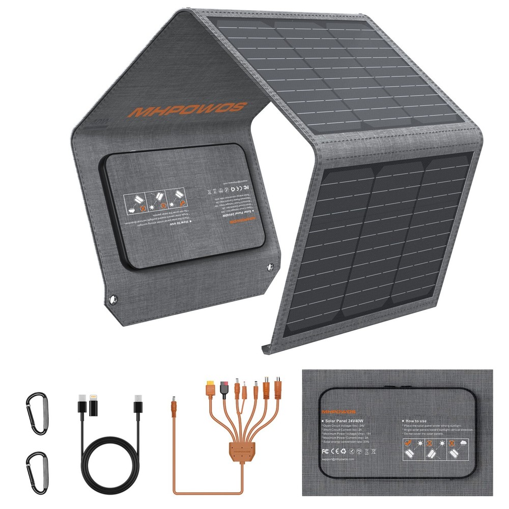 1x 2x Portable Solar Panel 40 80 120w Solar Panel Kit for Bluetti Power Station