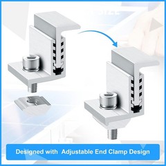 Compact 20-Pack Solar Panel End Clamps – Adjustable Aluminum Kits for Mounting
