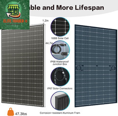 Bifacial 425 Watt Solar Panel N-Type UL 61730 16BB Solar Panels 25% High Effici