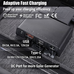 200W Foldable Solar Panel Portable Power Supply 23.5% Efficiency Outdoor Camping