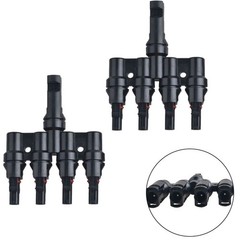 1Pair Solar Panels Cable 4-in-1 T Branch Connector Fuse Holder Splitter Coupler