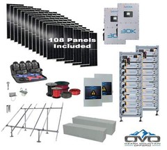 Commercial 60KW Solar Array – 3 Phase 208V Solar Kit + 2x 30K 208V Sol-Ark Inver