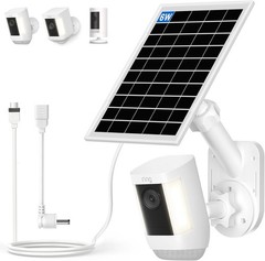 Solar Panel And 2-In-1 Wall Mount For Ring Cam, 6W Solar Charger Compatible With