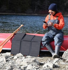 FlexSolar 60W Portable Solar Panels Chargers QC3.0 USB-A USB-C DC5521 8mm Output