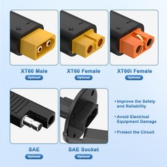 12AWG SAE Power Socket Sidewall Port to O Ring,SAE Connector Extension Cable …