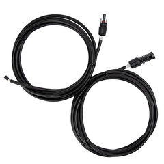 10Ft 10AWG Solar Extension Cable with Male and Female Connectors, Black