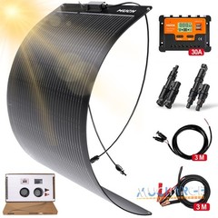 200W Solar Panel kit 12V Charge RV Camping Off-Grid with 1000W Car Inverter Home