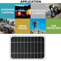 10W 5V Solar Panel USB Power Bank Outdoor Camping Hiking Mobile Phone Charger