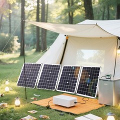4x500W Solar Panels-100A Controller+Y-Cable+Suction Cups for Home/Outdoor Powe2v