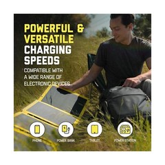 SunJack 60W Folding Portable Solar Panel Charger with Kickstands, IP67 Waterp…