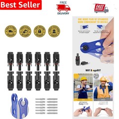 6 Pairs of 10 AWG Male/Female Solar Connectors with Spanners for Easy Setup