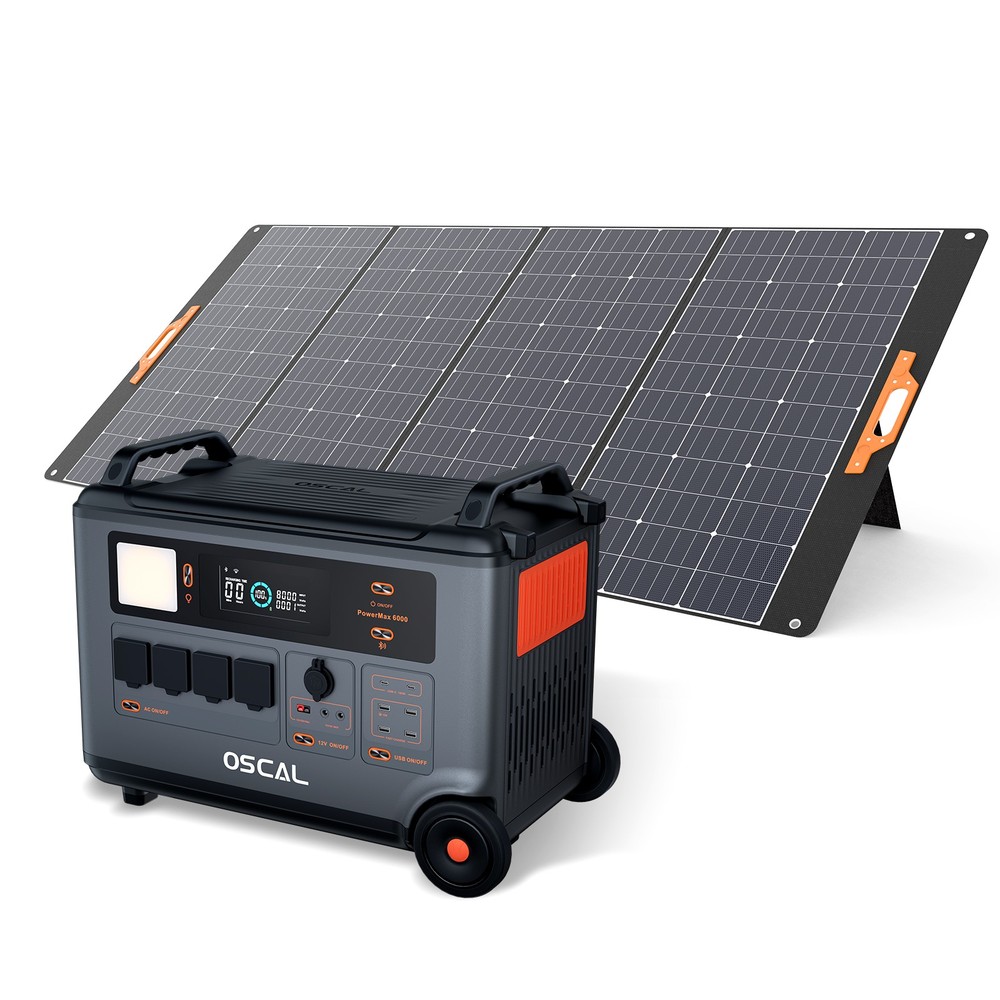 Blackview OSCAL PowerMax 6000 3600Wh LiFePO4 Solar Generator 6000W + 400W Panel