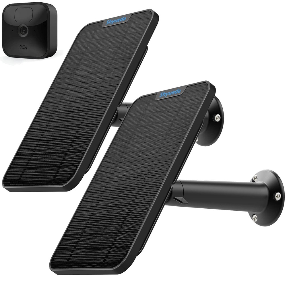 Solar Panel Charger for Outdoor Cameras Includes Waterproof 13 ft Cable 2-Pack