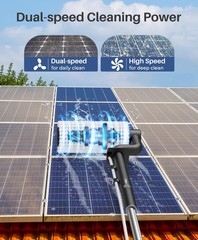 Electric Solar Panel Cleaning Brush and Pole Kit 20Ft 2 Speed Soap Dispenser