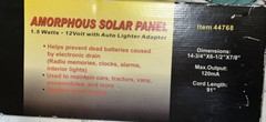 Amorphous Solar Panel 44768 1.5 Watt Trickle Charger