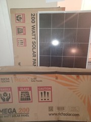 Rich Solar Mega 200 Watt 12 Volt Monocrystaline Solar Panel with Z brackets