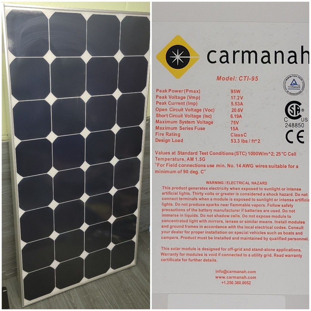 Carmanah 95 Watt Solar Panel CTI-95 -Tested- Discounted 25%!