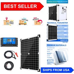 High Efficiency 20W Solar Panel Kit with Battery Maintainer & Charge Controller