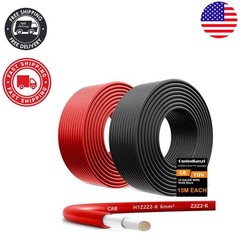 10AWG Tinned Copper Solar Panel Wire, 2x50FT for Reliable Performance
