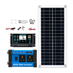 6000W Complete Solar Panel Kit Solar Power Generator 100A Home 110V/220V System