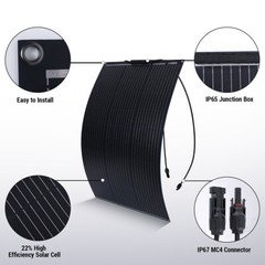 100W 200W 400W Mono Solar Panel 18V battery Charging Off-Grid power RV Home boat