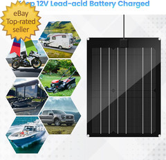 Solar Battery Charger Maintainer 15W Solar Panel Kit for Dump Trailer Built-In