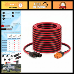 25FT 10AWG Solar Panel XT60i Adapter Connector Extension Cable for Power Station
