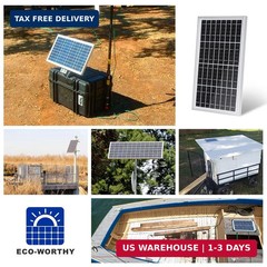 ECO-WORTHY 10W Solar Panel Battery Charger Portable for Charging 12V Battery or