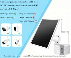 10W Solar Panel for Ring Camera/Outdoor Cameras, Solar Charger with USB-C & &