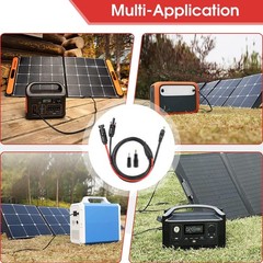 Solar Panel Connector to DC 8mm Adapter Cable, 6Ft 14AWG | Solar Connectors Exte