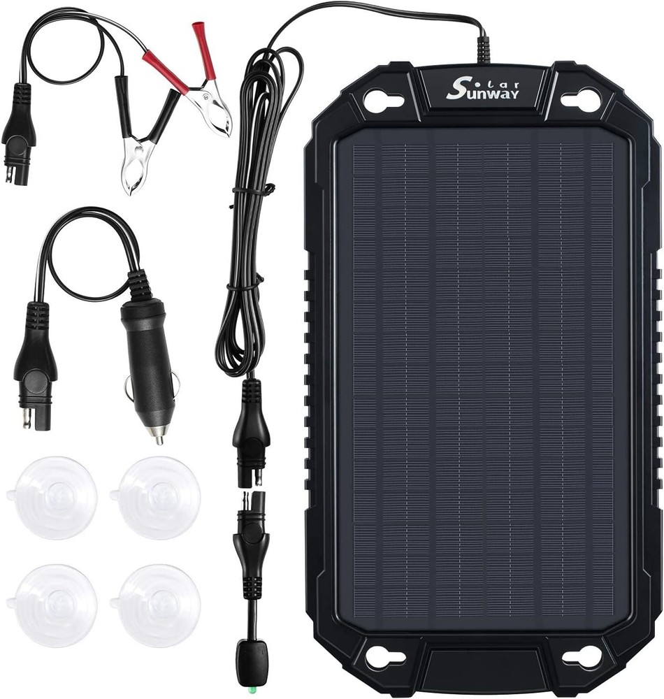 Car Battery Trickle Charger & Maintainer 12Volt 8W Solar Panel Power Charger kit