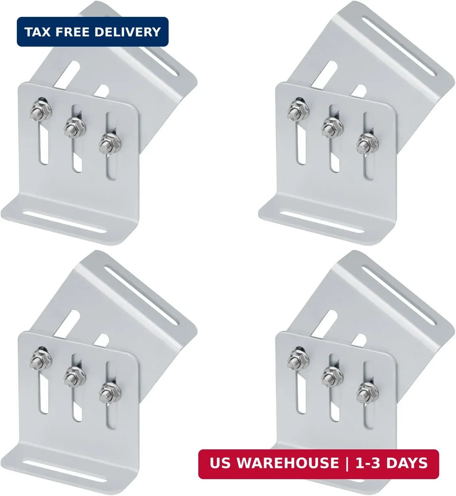 4 Sets Adjustable Solar Panel Tilt Mount Brackets for RV and Roof | Aluminum all