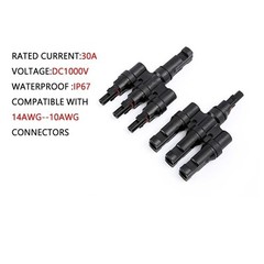 1 Pair Branch Connector 3 In 1 Out 1000V 30A IP67 MMMF FFFM For Solar PV Cable