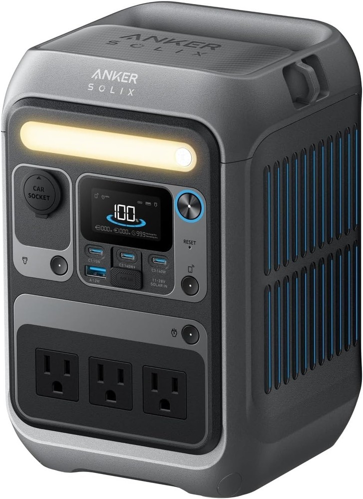 Anker Portable Power Station SOLIX C300, 288Wh LiFePO4 Backup Battery, 300W Sola